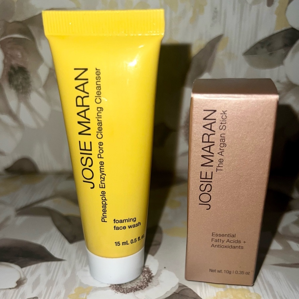 Josie Maran Bundle Pineapple Enzyme Pore Cleanser 15ml + The Argan Stick 10g NEW